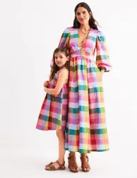 Maribel Strappy Swing Sundress-Multigingham Check(2-3y)
