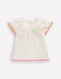 Trim Detail Pretty Top-Soft Ivory