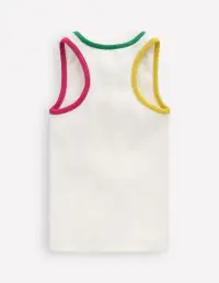 Racerback Ribbed Vest-White