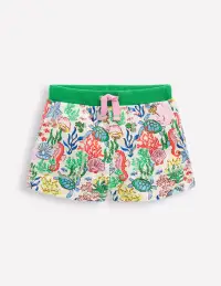Printed Jersey Shorts-Multi Coral Cove