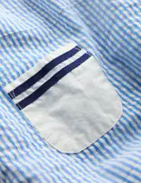 Boys Heritage Nautical Romper-Vintage Blue Ticking Stripe(0-3m)