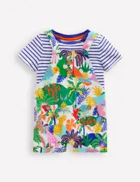 Button Overalls Set-Coconutmilk Multi Jungle