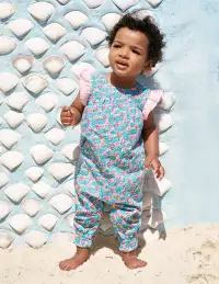 Girls Ruffle Sleeve Romper-Multi Flowerbed