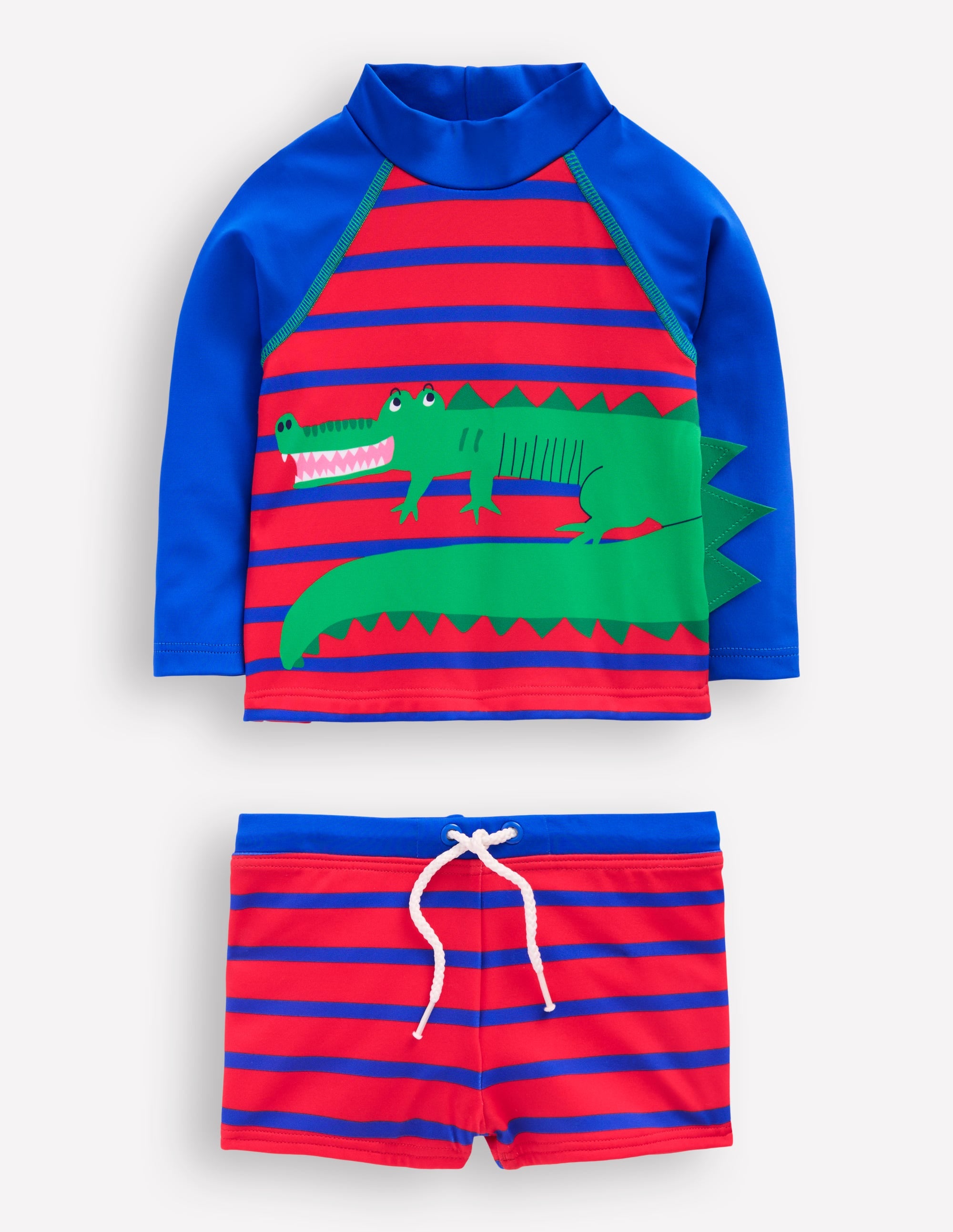 Fun Rash Vest Set-Gallery Blue/Poppy Red Croc