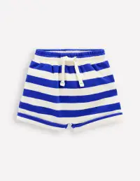 Boys Jersey Shorts-Bright Blue & Soft Ivory