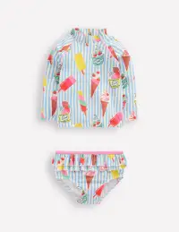 Frilly Rash Vest Set-Vintage Blue Ice Creams(0-3m)