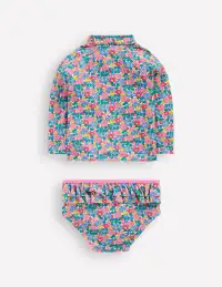 Frilly Rash Vest Set-Multi Flowerbed Shell(0-3m)