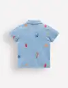 Embroidered Polo-Glacier Blue(0-3m)
