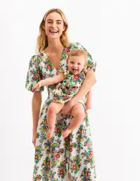 Woven Frill Dress-Multi Floral(0-3m)