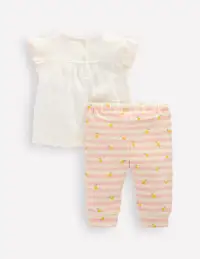Embroidered Jersey Set-Soft Ivory Fruit(0-3m)