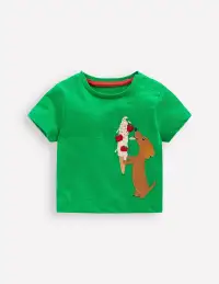 Fun Appliqué T-shirt-Sapling Green