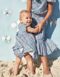 Jersey Frill Sleeve Dress-Multi Flowerbed
