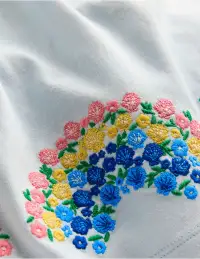 Logo Jersey Frill Sleeve Dress-Blue Rainbow(0-3m)