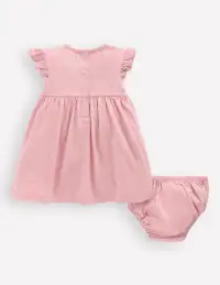 Logo Jersey Frill Sleeve Dress-Zephyr May Day Animals(0-3m)