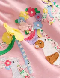 Logo Jersey Frill Sleeve Dress-Zephyr May Day Animals(0-3m)