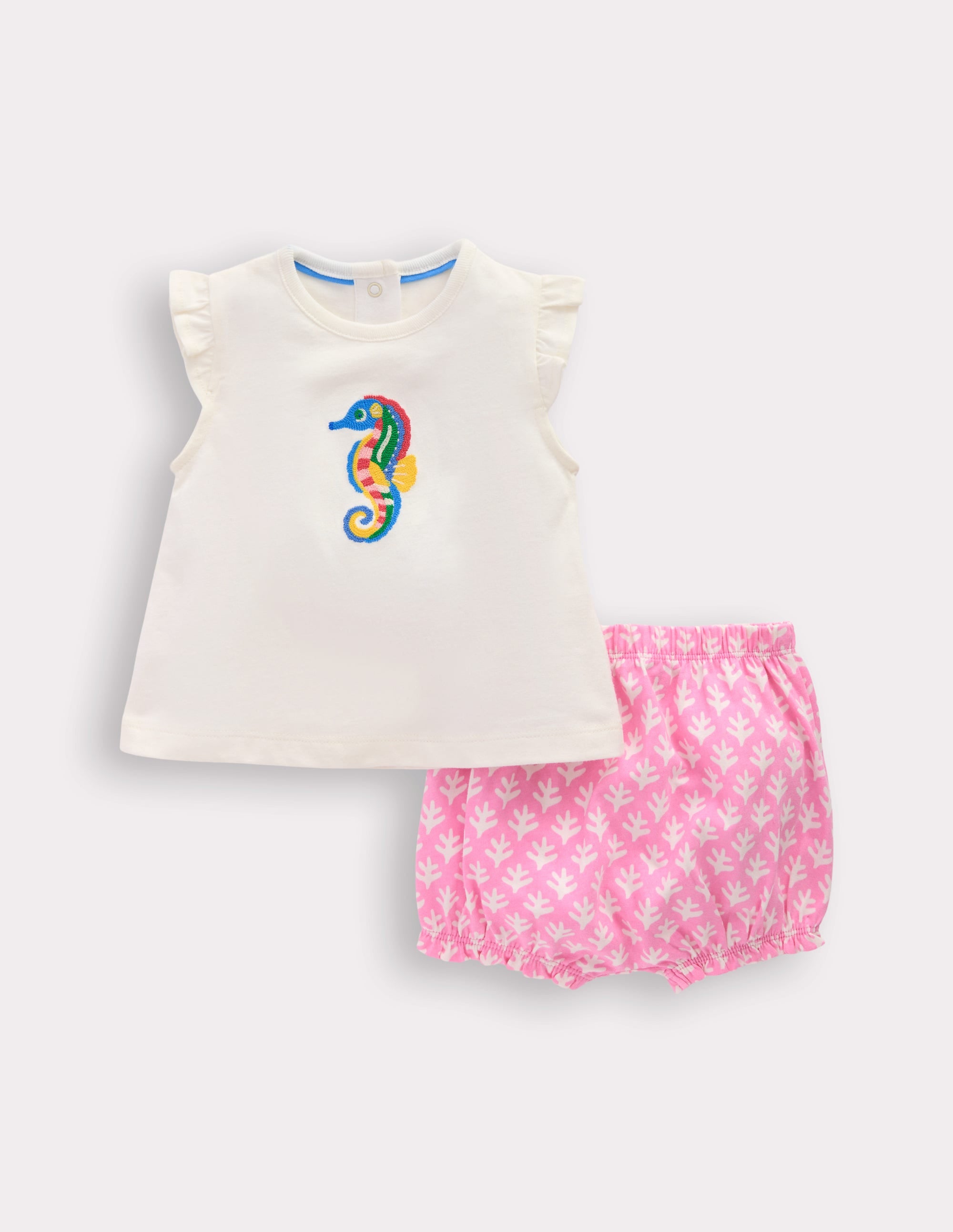 Ruffle Jersey Playset-Prism Pink and Coconut Milk