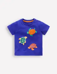 Logo Interest T-Shirt-Bright Blue Turtles