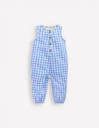 Woven Romper-Blue Gingham
