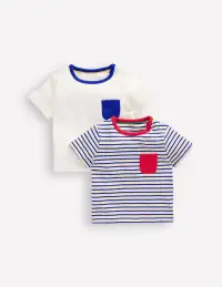 Twin Pack T-shirts-Ivory Stripe Twin Pack