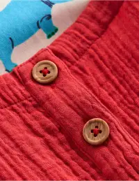 Double Cloth Overalls Set-Poppy Red Jungle(0-3m)