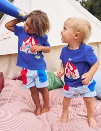 Boys Lift The Flap T-shirt-Bright Blue Circus