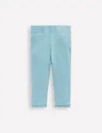 Girls Ribbed Leggings-Vintage Blue