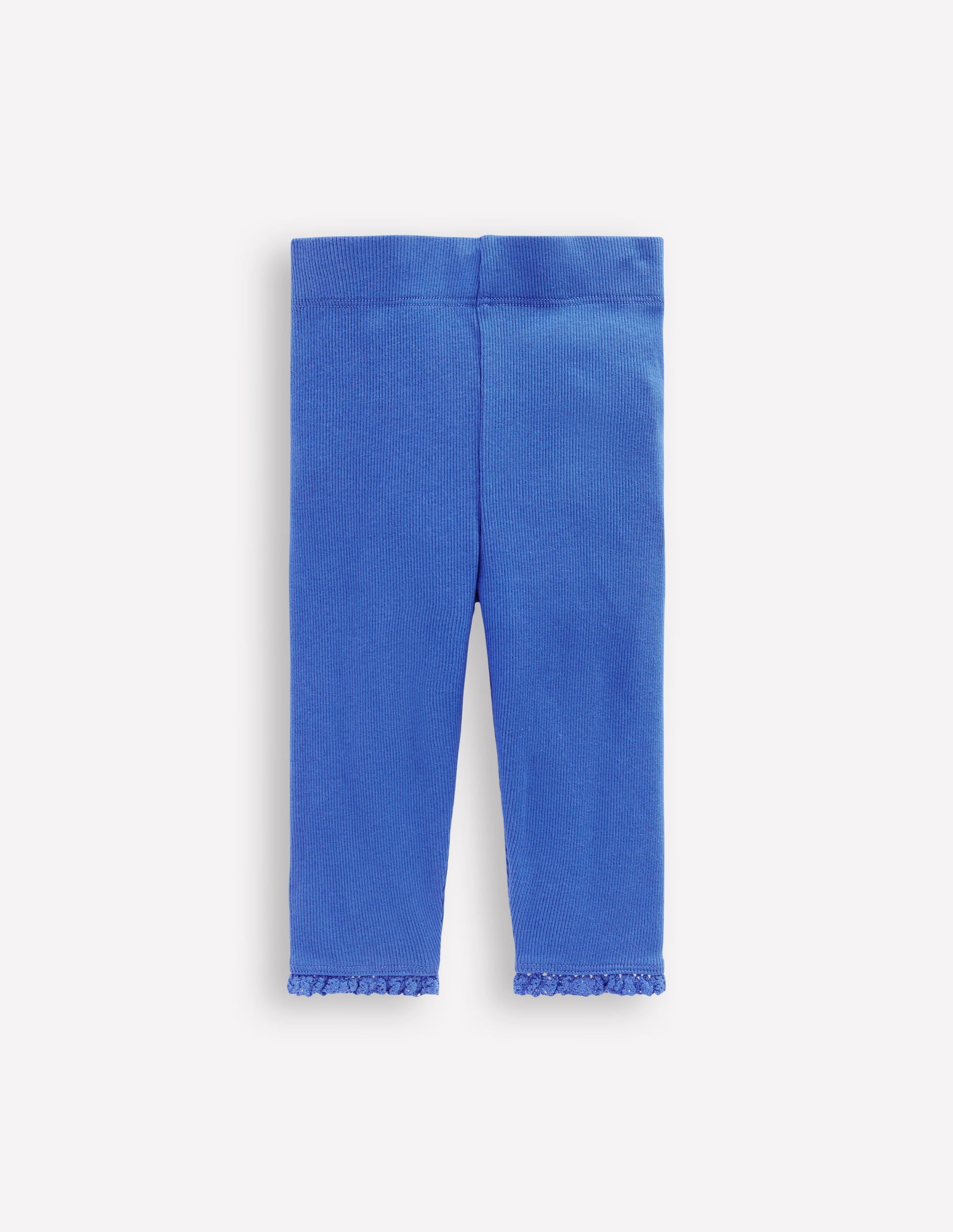 Girls Ribbed Leggings-Bluejay