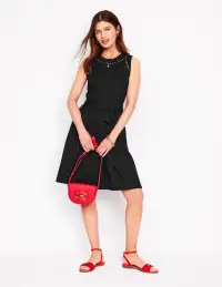 Mila Trim Short Jersey Dress-Black(Petite,2)