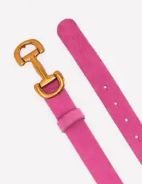 Iris Snaffle Trim Leather Belt-Pink Peony(XS)