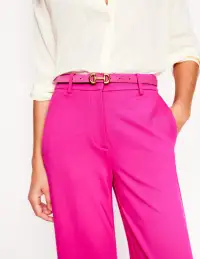 Iris Snaffle Trim Leather Belt-Pink Peony(XS)