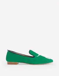 Slipper Cut Loafer-Rich Emerald. Dog