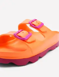 Lyla Double Buckle Slide-Orange(36)