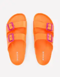Lyla Double Buckle Slide-Orange(36)