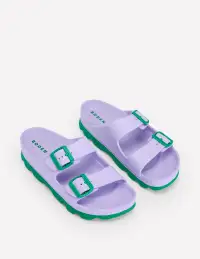 Lyla Double Buckle Slide-Lavender Purple(36)