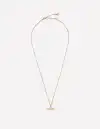 Fine T-bar Pendant Necklace-Gold