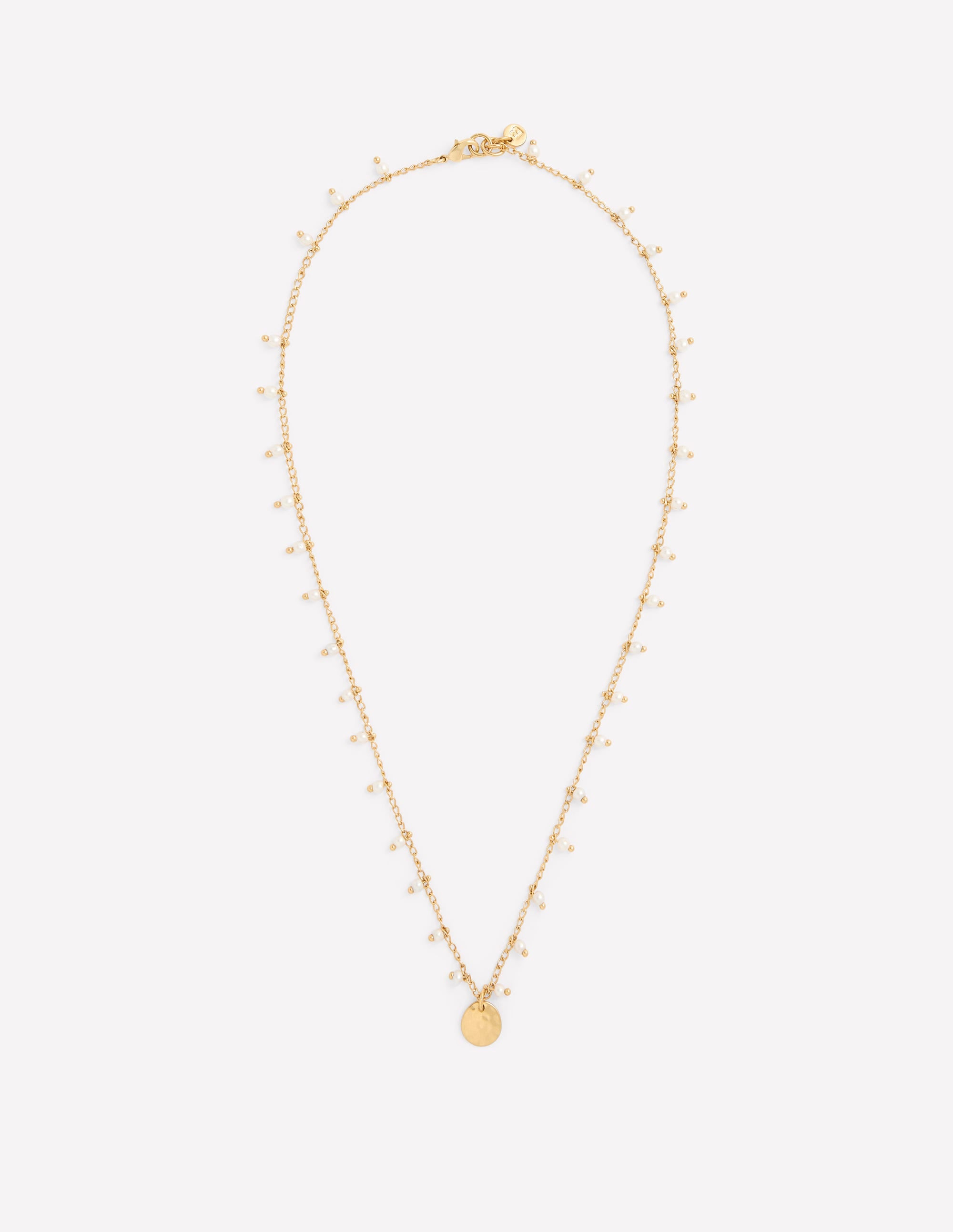Layering Charm Necklace-Faux Pearl