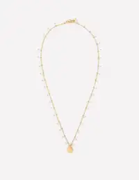 Layering Charm Necklace-Faux Pearl