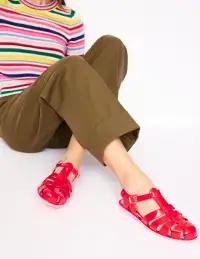 Jelly Shoe-Post Box Red/ Soft Pink(36)
