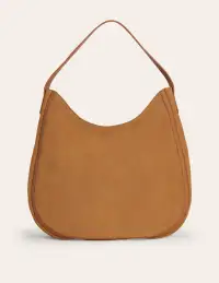 Suede Hobo Bag-Tan