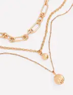 Layered Drop Chain Necklace-Gold(ONE)