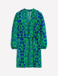 Cleo Linen Tie Waist Dress-Aleo. Structured Meadow(Regular,2)