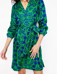 Cleo Linen Tie Waist Dress-Aleo. Structured Meadow(Regular,2)
