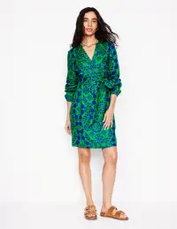 Cleo Linen Tie Waist Dress-Aleo. Structured Meadow(Regular,2)