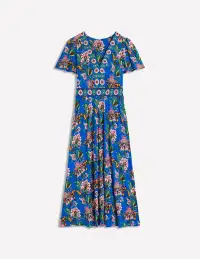 Ellie Flutter Maxi Tea Dress-Gallery Blue. Botanica Terrace(Petite,2)