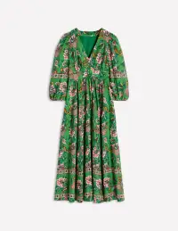 Lola Blouson Maxi Dress-Green. Botanica Terrace(Petite,2)