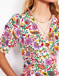 Rosie Godet Tea Dress-Multi. Oriental Paradise(Petite,2)