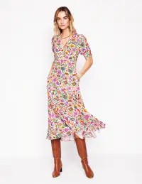 Rosie Godet Tea Dress-Multi. Oriental Paradise(Petite,2)