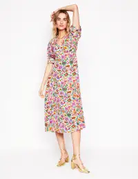 Rosie Godet Tea Dress-Multi. Oriental Paradise(Petite,2)