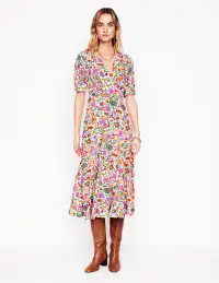 Rosie Godet Tea Dress-Multi. Oriental Paradise(Petite,2)