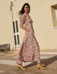 Rosie Godet Tea Dress-Multi. Oriental Paradise(Petite,2)